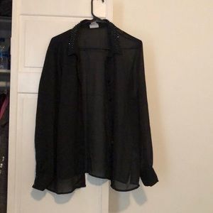 Black studded blouse